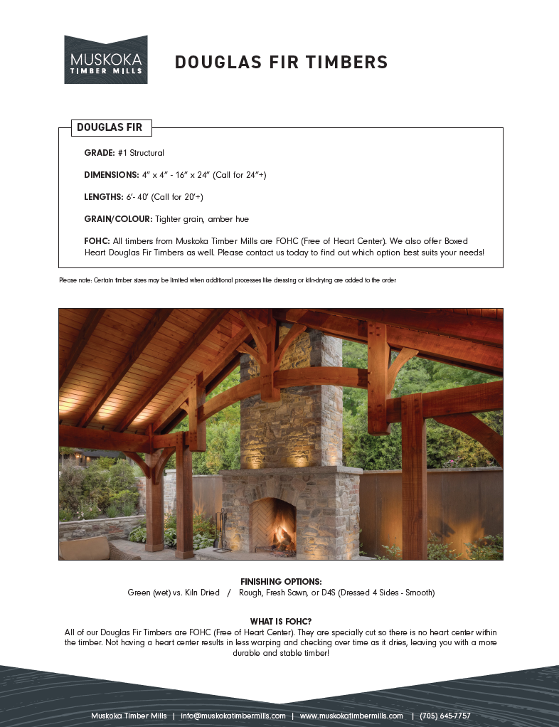 Douglas Fir Timber Spec Sheet