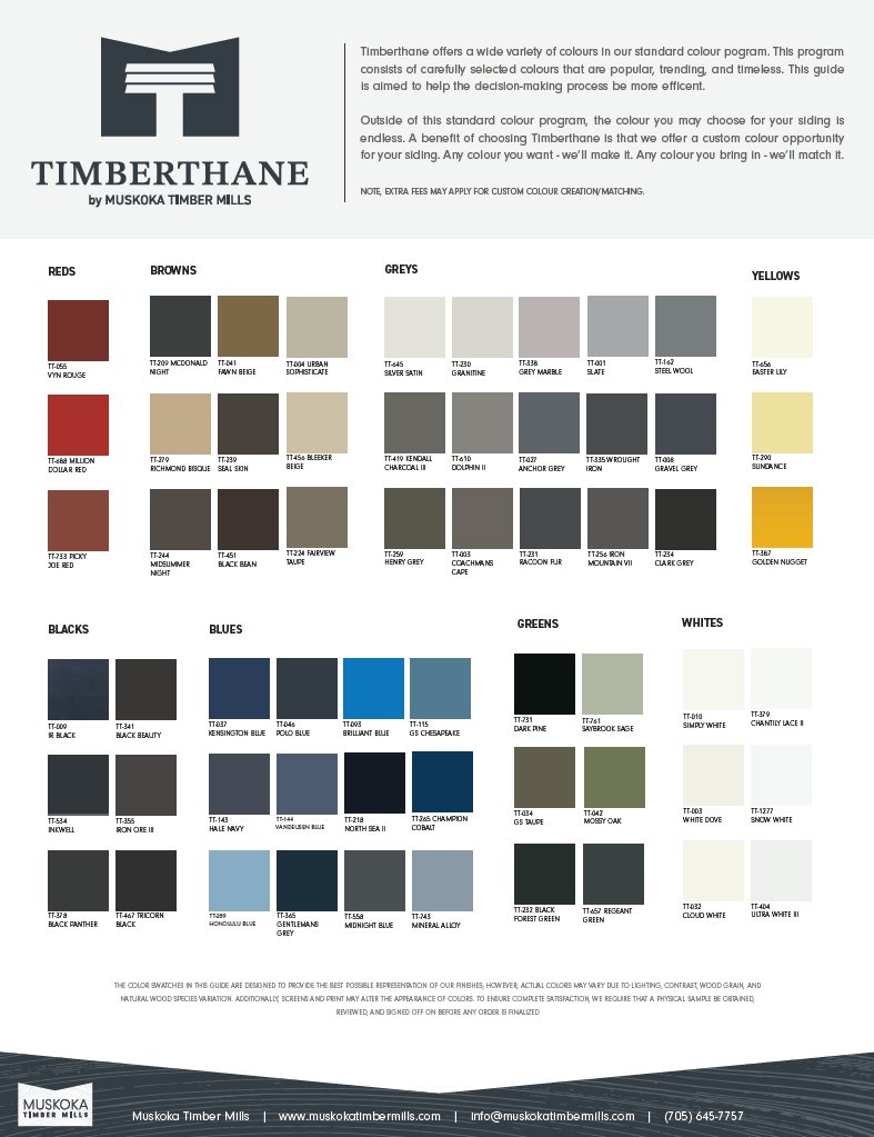 Timberthane Standard Colour Program